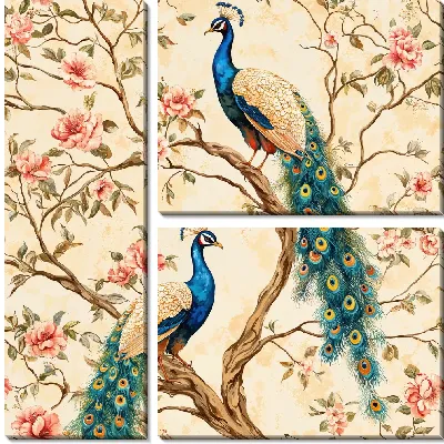 Модульная картина Павлин №12