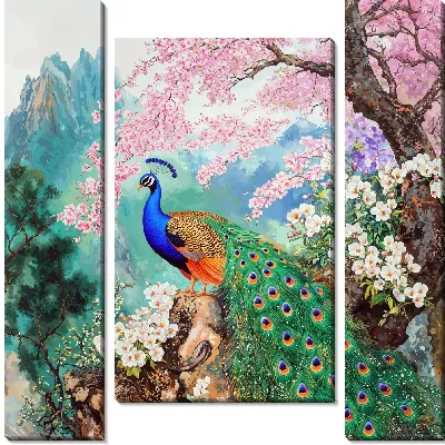 Модульная картина Павлин №14