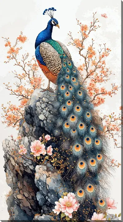 Картина маслом Павлин №16