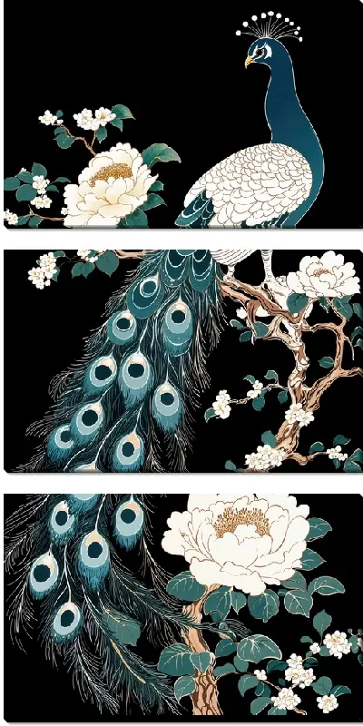 Модульная картина Павлин №17