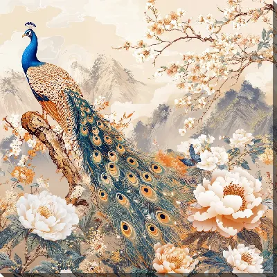 Картина маслом Павлин №18