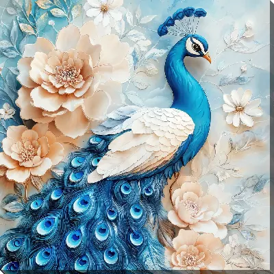 Картина маслом Павлин №20