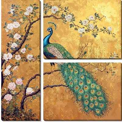 Модульная картина Павлин №32