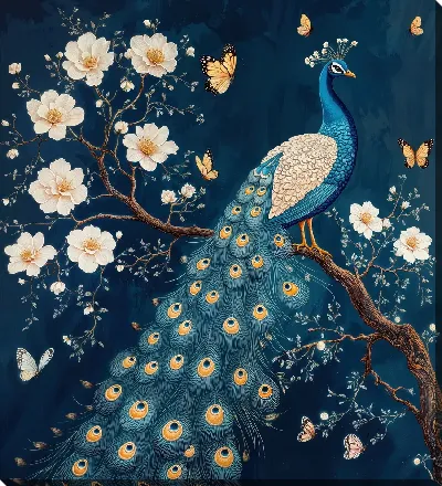 Картина маслом Павлин №33