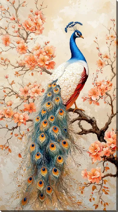 Картина маслом Павлин №36