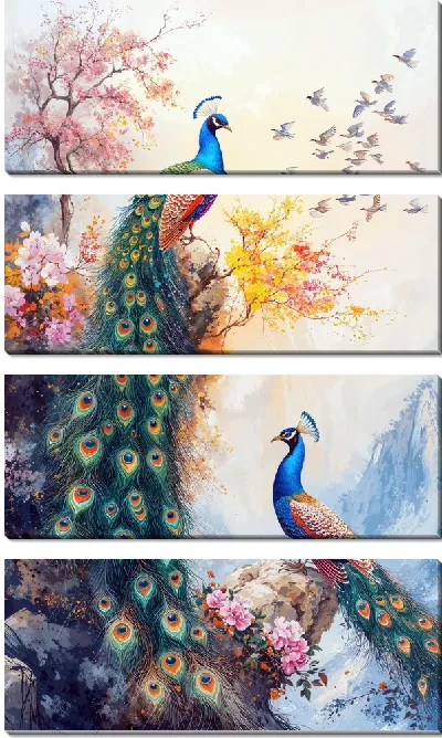 Модульная картина Павлин №41