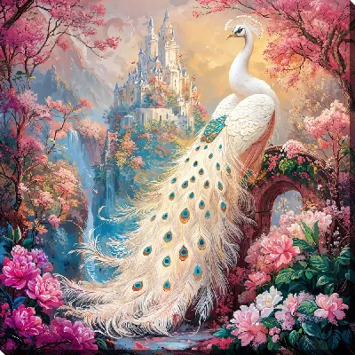 Картина маслом Павлин №43