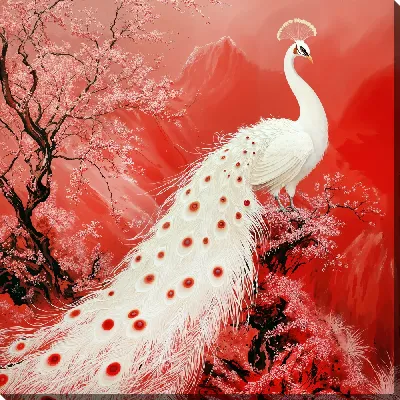 Картина маслом Павлин №47