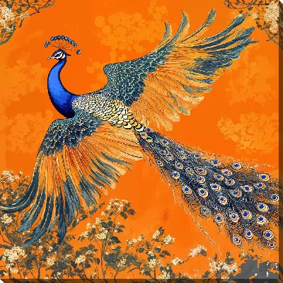 Картина маслом Павлин №48