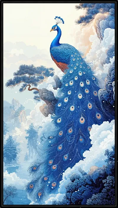 Картина Синий павлин
