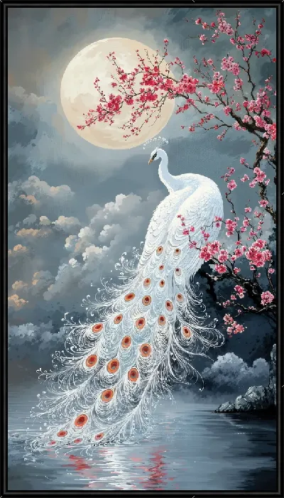 Картина Белые павлин