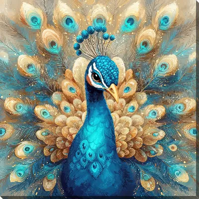 Картина маслом Павлин №56