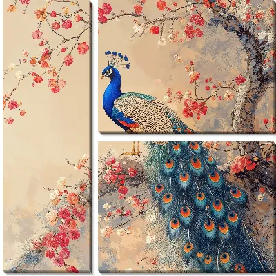 Модульная картина Павлин №57