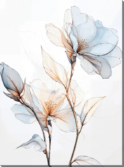 Картина маслом Прозрачные цветы №2