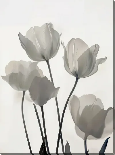 Картина маслом Прозрачные цветы №5