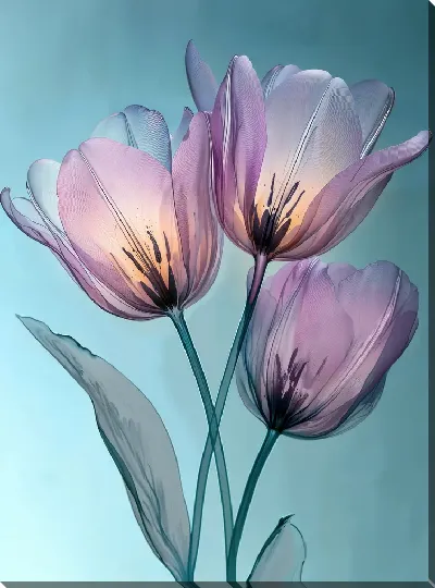 Картина маслом Прозрачные цветы №7