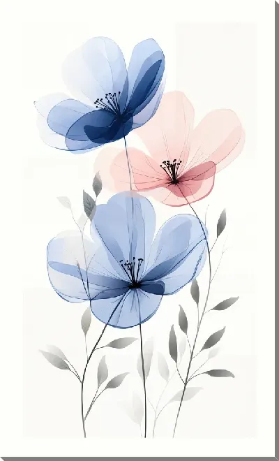 Картина маслом Прозрачные цветы №8