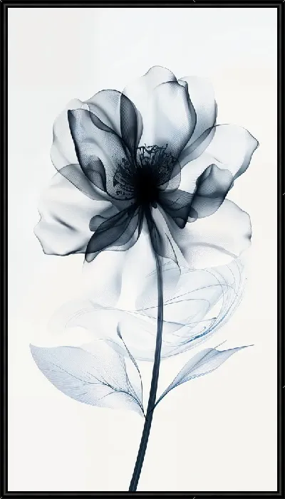 Картина Полупрозрачный черный цветок №10
