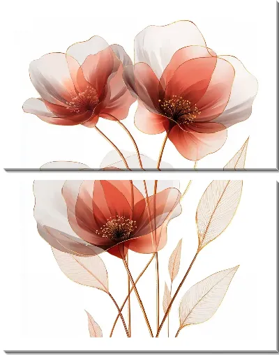 Модульная картина Прозрачные цветы №11