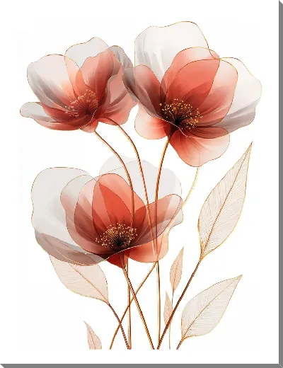 Картина маслом Прозрачные цветы №11