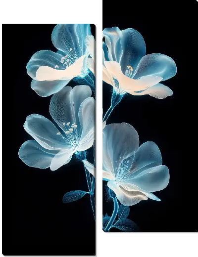 Модульная картина Прозрачные цветы №12