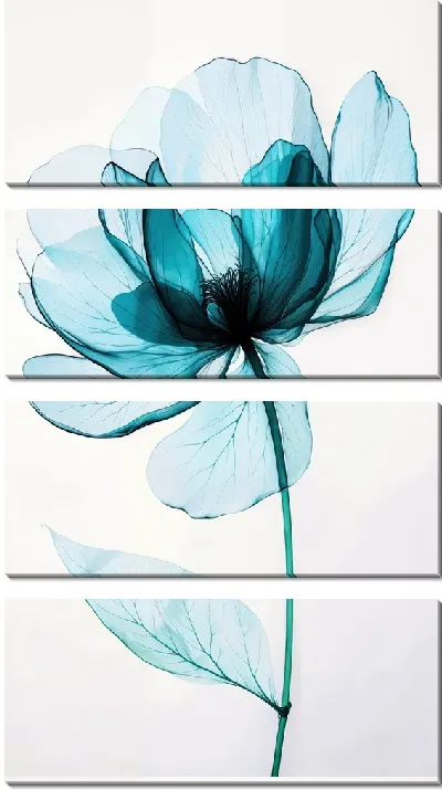 Модульная картина Прозрачные цветы №13