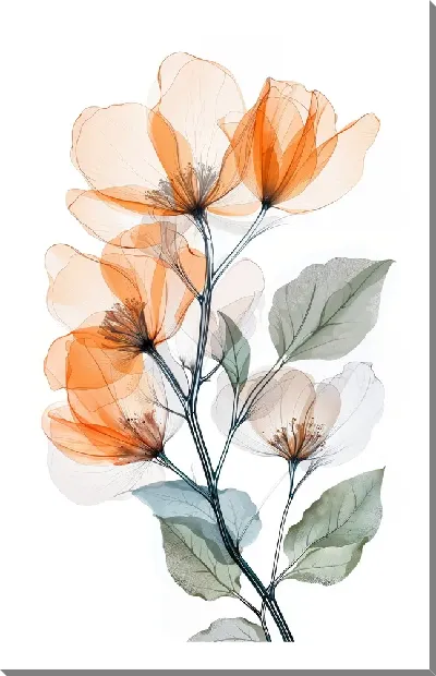 Картина маслом Прозрачные цветы №17