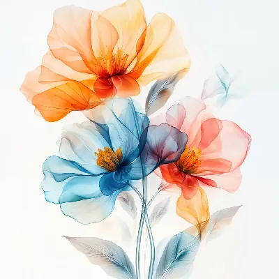 Плакат Прозрачные цветы №18