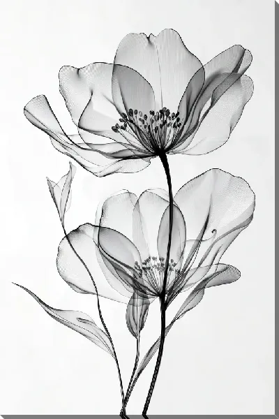 Постер Полупрозрачный черный цветок №23