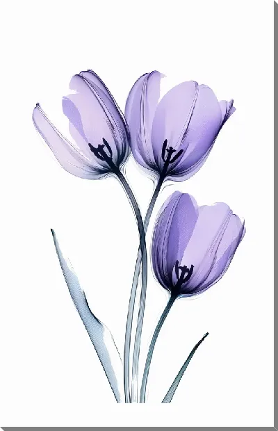 Картина маслом Прозрачные цветы №27