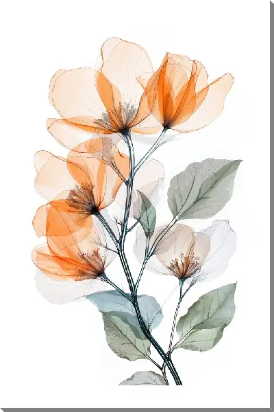 Картина маслом Прозрачные цветы №30