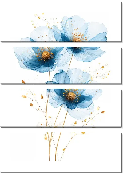 Модульная картина Прозрачные цветы №31