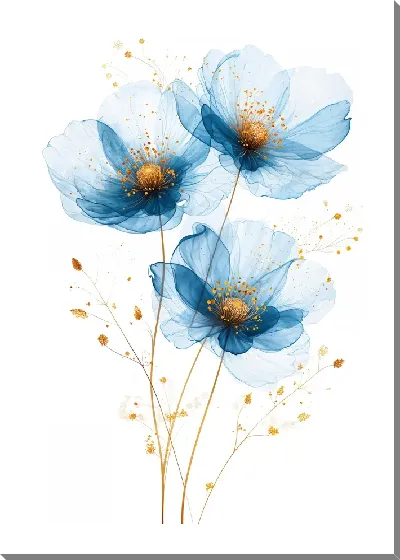 Картина маслом Прозрачные цветы №31