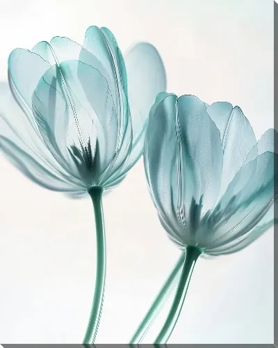 Картина маслом Прозрачные цветы №35