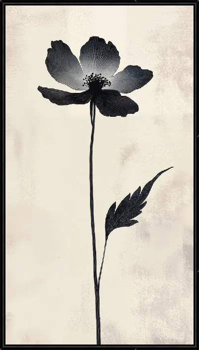 Картина Черный цветок №30