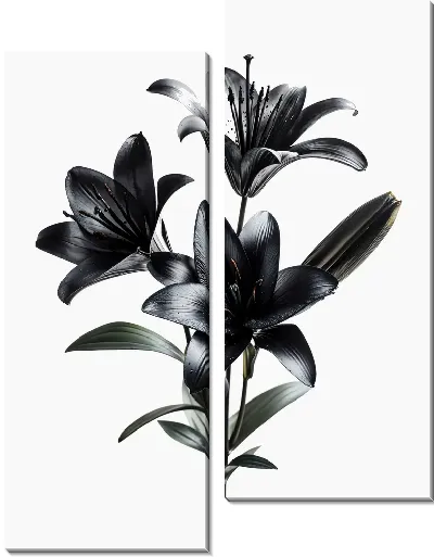 Модульная картина Черный цветок №33