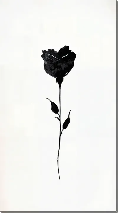 Картина маслом Черный цветок №34