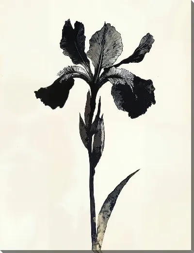 Картина маслом Черный цветок №36