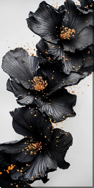 Картина маслом Черный цветок №37