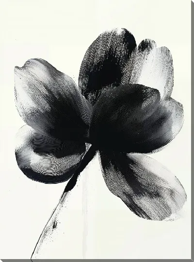 Картина маслом Черный цветок №39