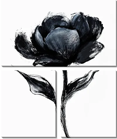 Модульная картина Черный цветок №43