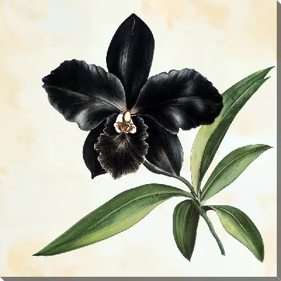 Картина маслом Черный цветок №47