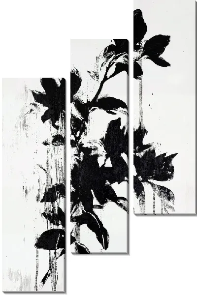 Модульная картина Черный цветок №48