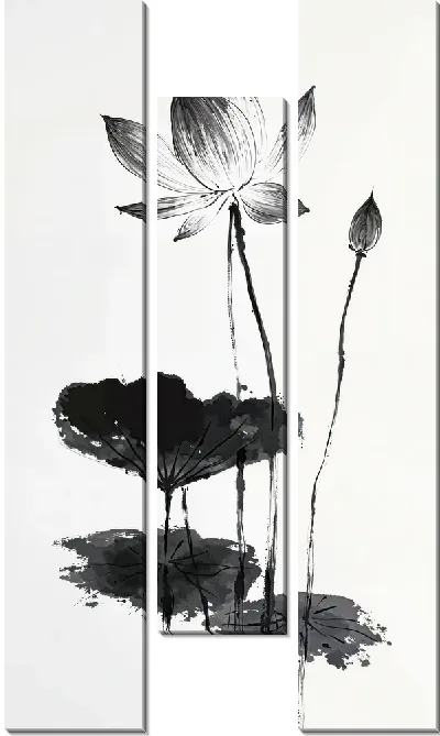 Модульная картина Черный цветок №49