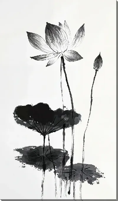 Картина маслом Черный цветок №49