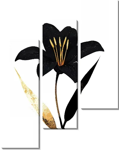 Модульная картина Черный цветок №50