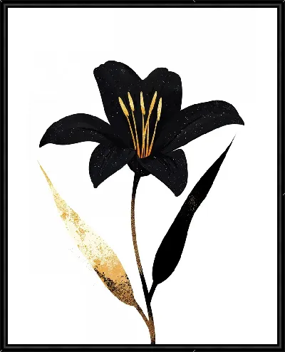 Картина Черный цветок №50