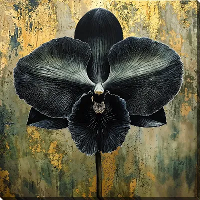 Картина маслом Черный цветок №51