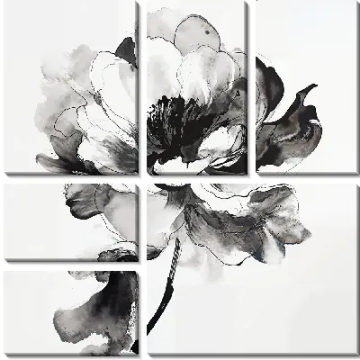 Модульная картина Черный цветок №54