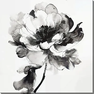 Картина маслом Черный цветок №54